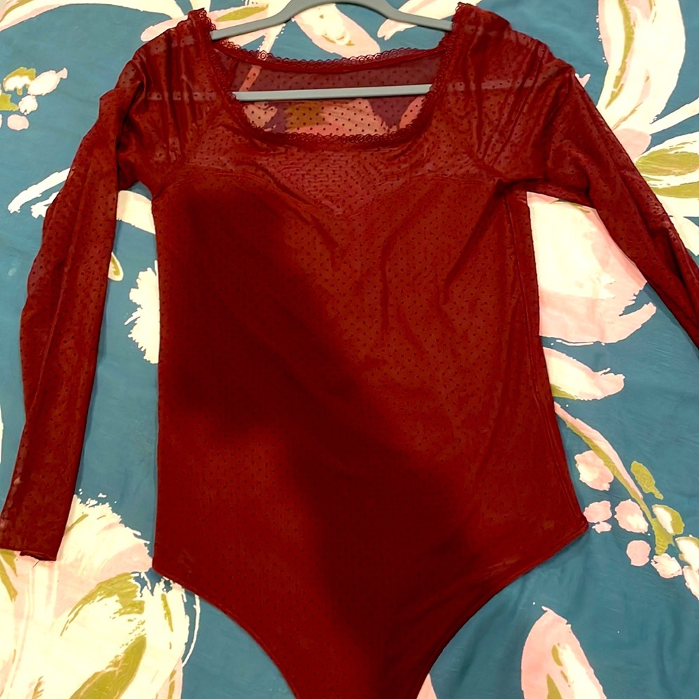 Dark wine red bodysuit